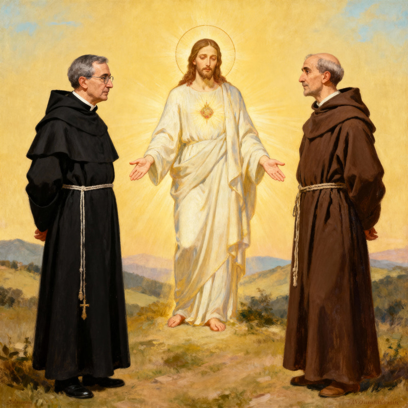 Saints Josemaría Escrivá and Francis of Paula Contemplating Jesus Saints Josemaría Escrivá and Francis of Paula Contemplating Jesus