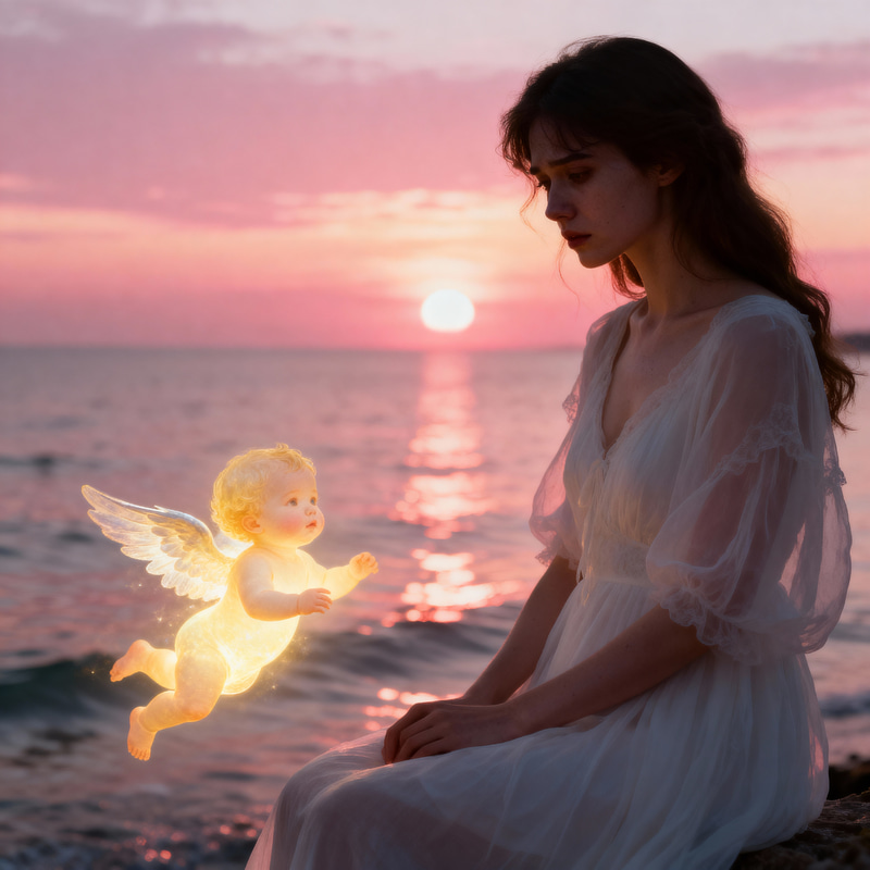 Melancholic Serenity by the Sea at Sunset