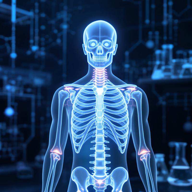 Modern Human Skeleton Diagram for Peptide Research