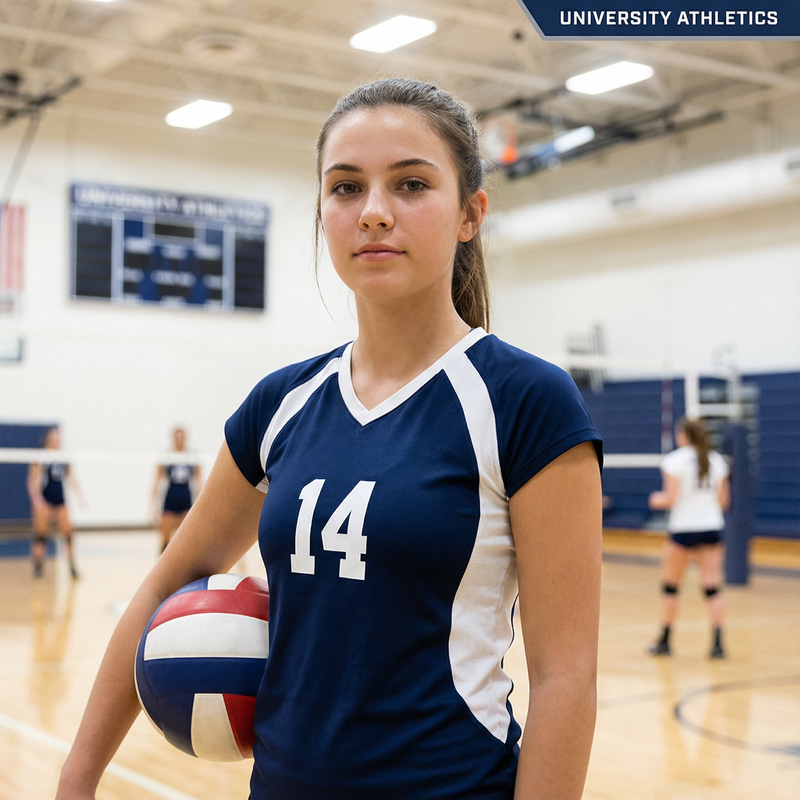Inspiring Indoor Volleyball Recruit Photo of Teenage Athlete Inspiring Indoor Volleyball Recruit Photo of Teenage Athlete