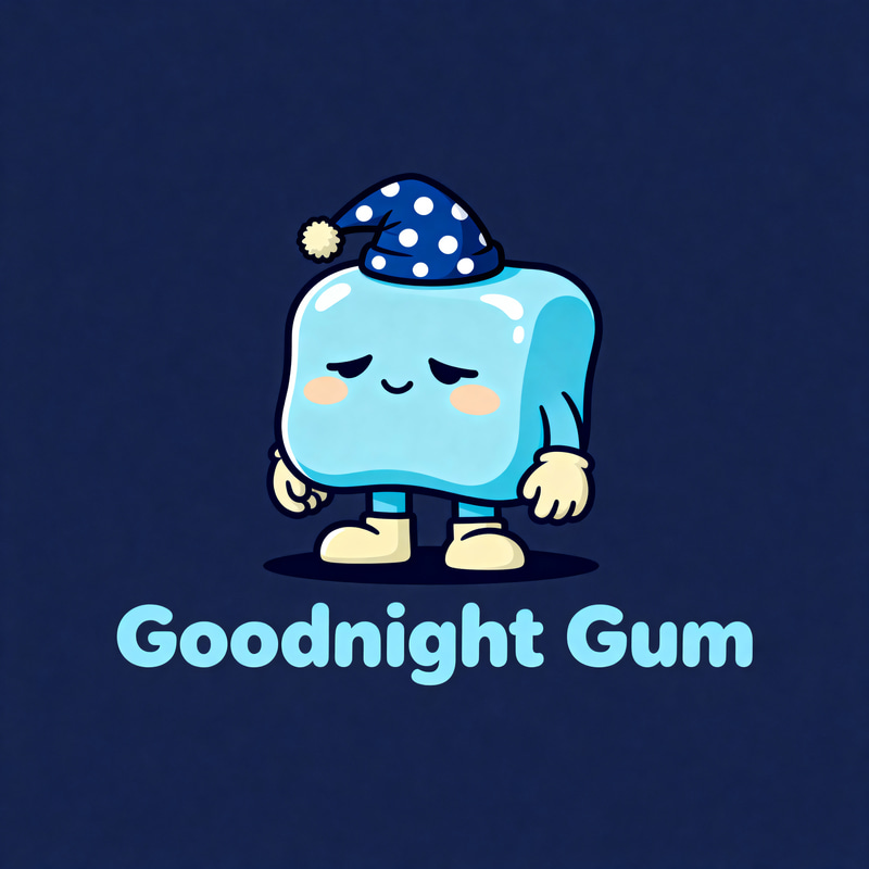 Sleepy Gum Mascot for Goodnight Gum Brand Sleepy Gum Mascot for Goodnight Gum Brand