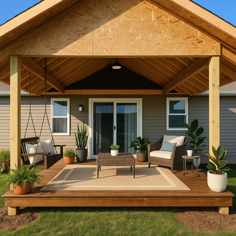 Stylish Furniture and Design with Plants & Porch Swing