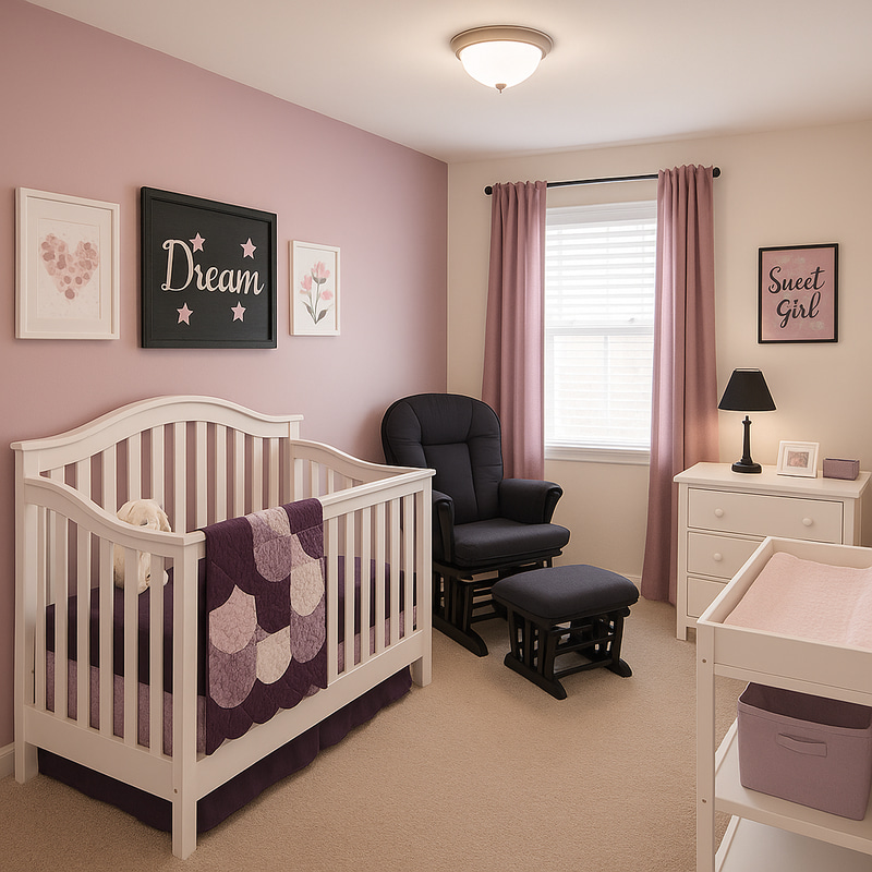 Chic Girls Baby Room Ideas with Dark Pink Accents Chic Girls Baby Room Ideas with Dark Pink Accents