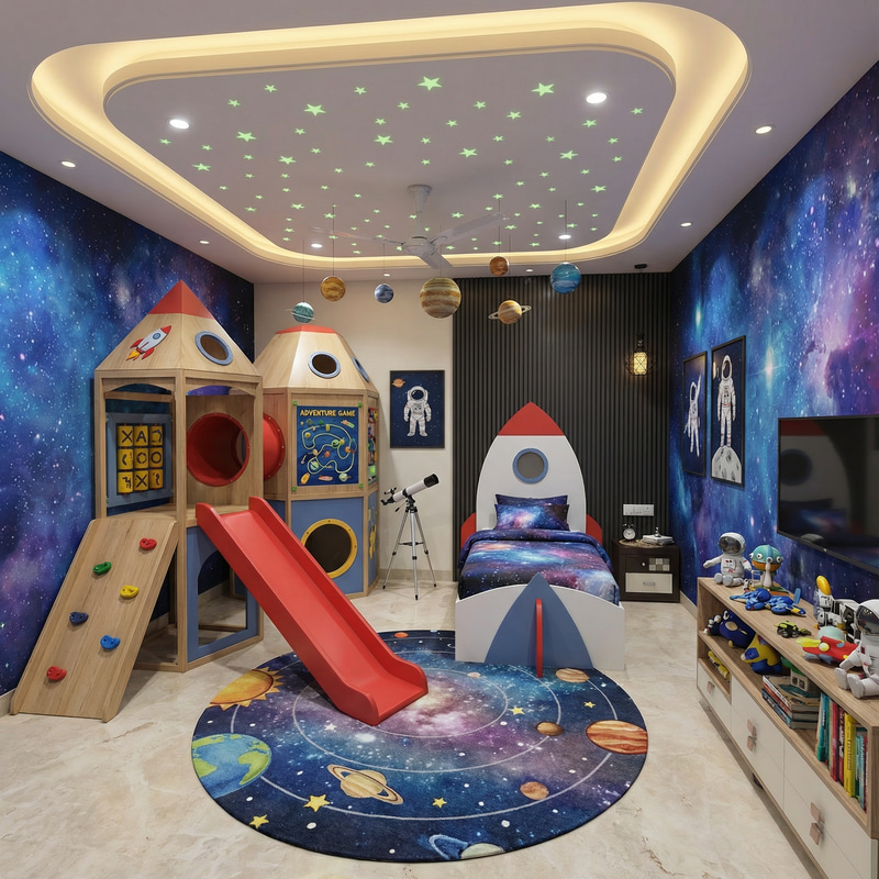 Space-Themed Kids Room Design Ideas