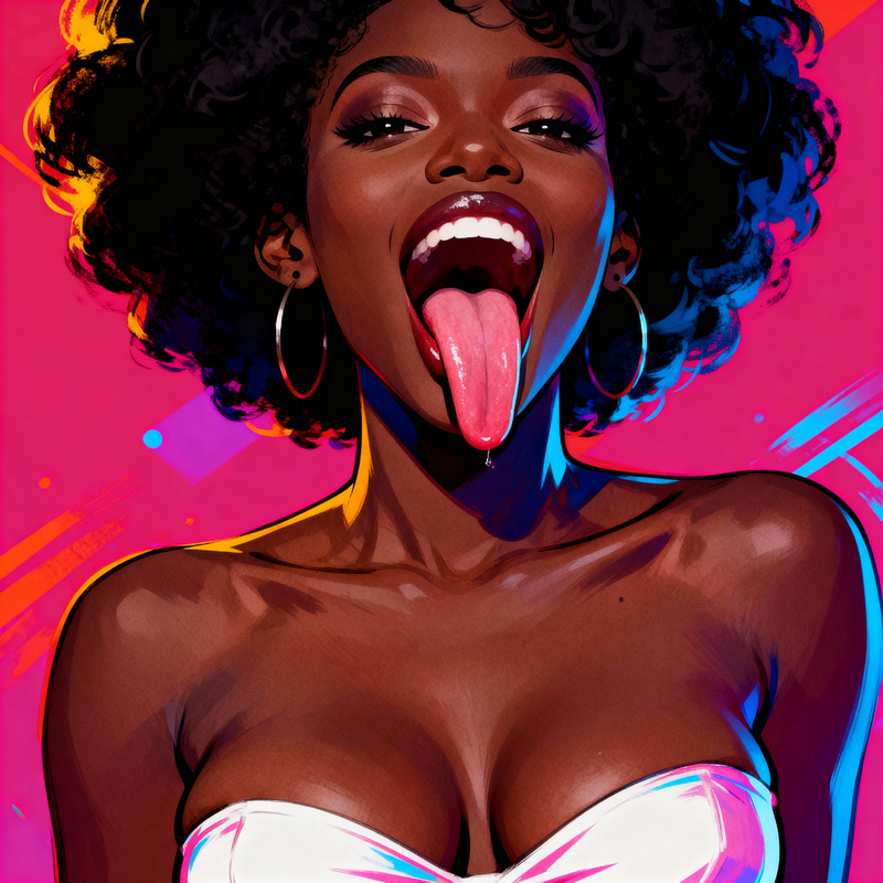 Busty Black Women with Long Tongues