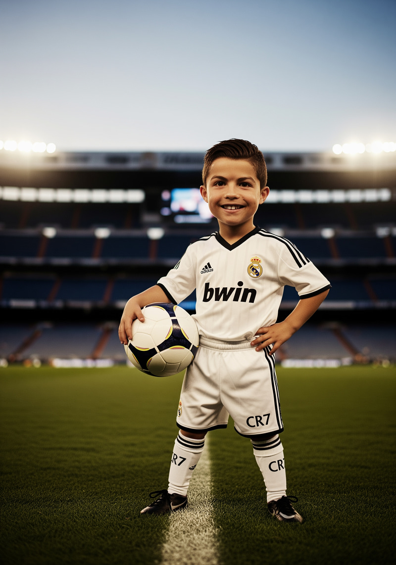 Realistic Cristiano Ronaldo at 7 in Real Madrid Kit Realistic Cristiano Ronaldo at 7 in Real Madrid Kit