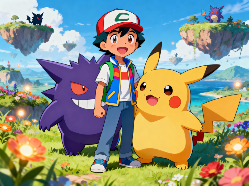 Cheerful Pokémon Trainer with Cuddle Power Cheerful Pokémon Trainer with Cuddle Power