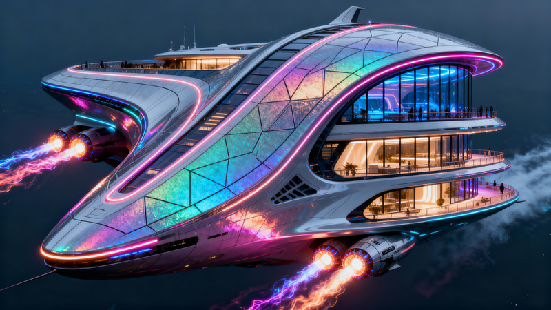 Futuristic Luxury Spaceship for 300 Passengers Futuristic Luxury Spaceship for 300 Passengers