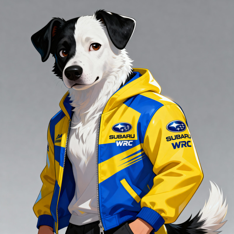 Stylish Dog Character: Black and White Design