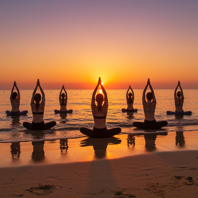 Serene Beach Meditation at Sunset Serene Beach Meditation at Sunset