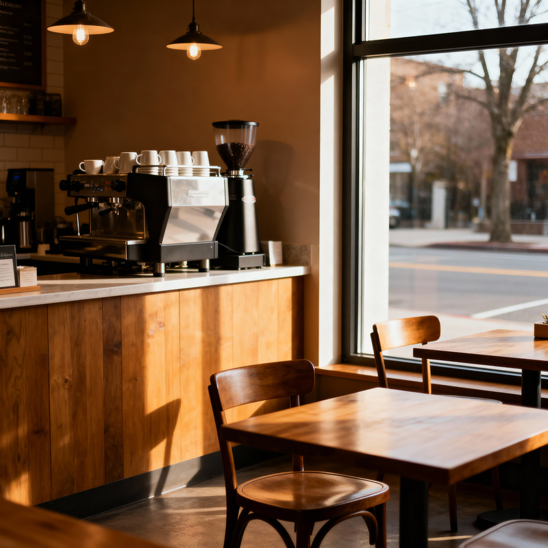 Charming Corner Coffee Shop Illustration Charming Corner Coffee Shop Illustration