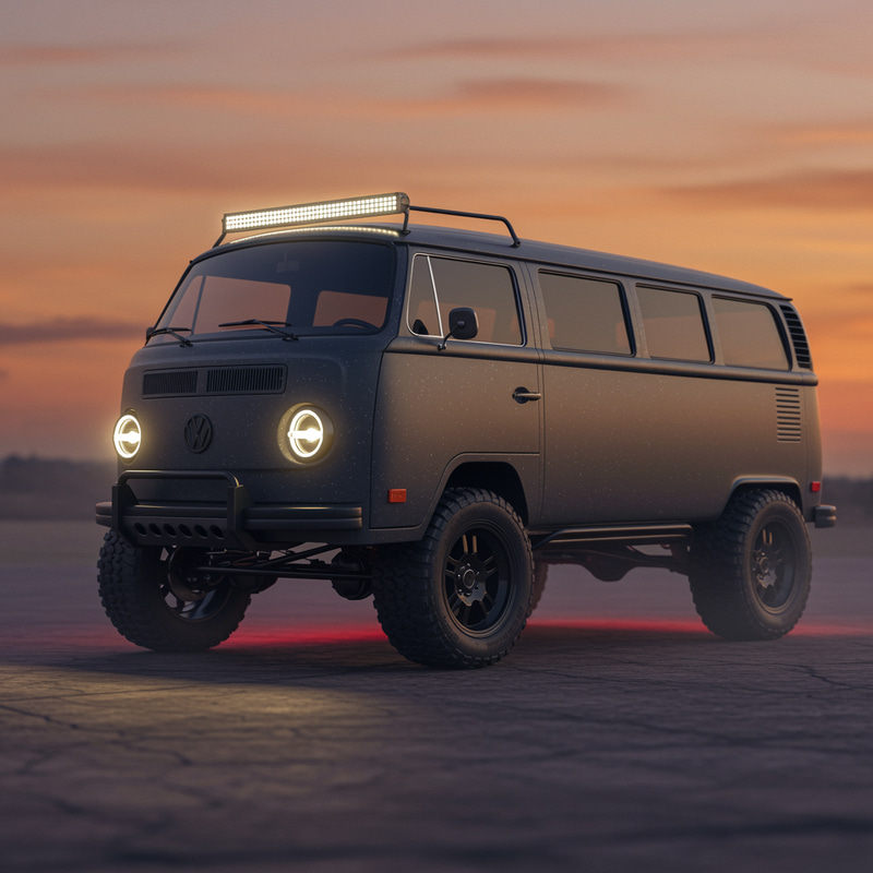Retrofuturistic 1969 VW Type 2 Bus - Off-Road Beast Retrofuturistic 1969 VW Type 2 Bus - Off-Road Beast