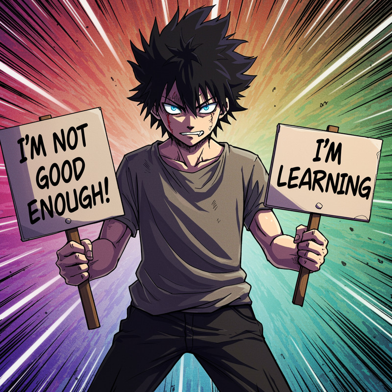 Anime Character's Journey: Growth & Determination Anime Character's Journey: Growth & Determination