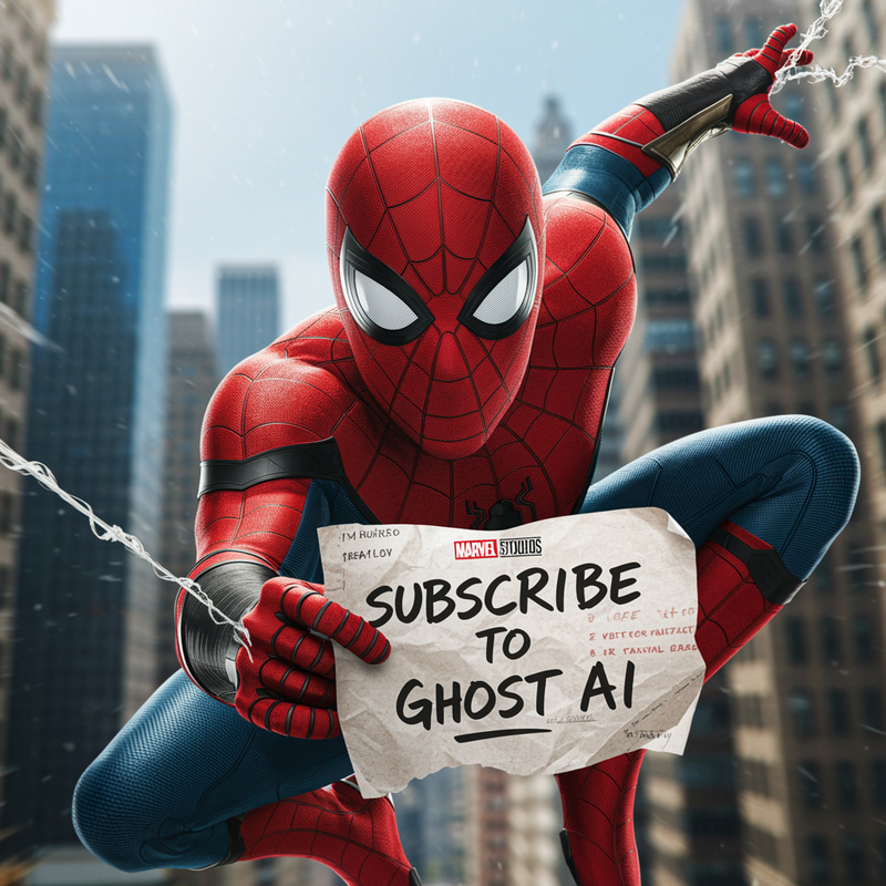 Spider-Man Mid-Swing: Subscribe to Ghost AI Spider-Man Mid-Swing: Subscribe to Ghost AI