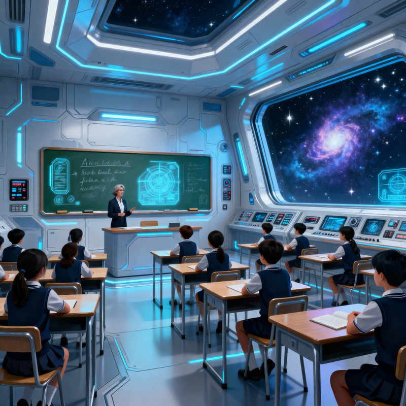 Futuristic School Inside a Spaceship Futuristic School Inside a Spaceship