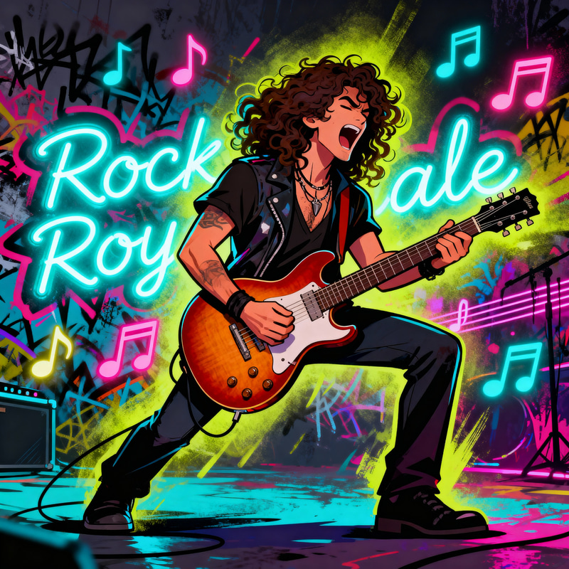 Rockstar Cartoon Mug Art for Rock Royale Magazine