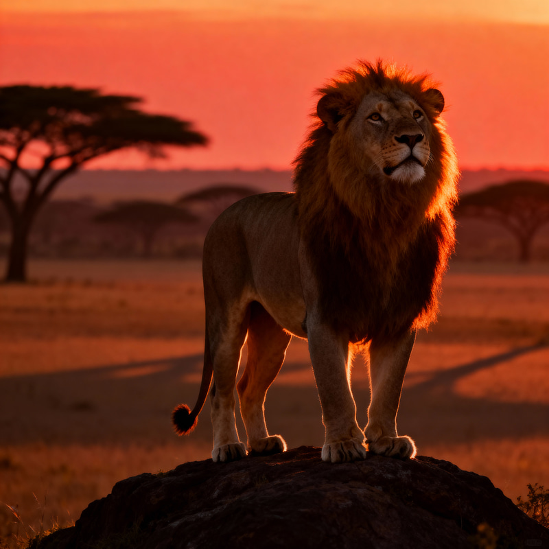 Majestic Lion at Sunset Majestic Lion at Sunset