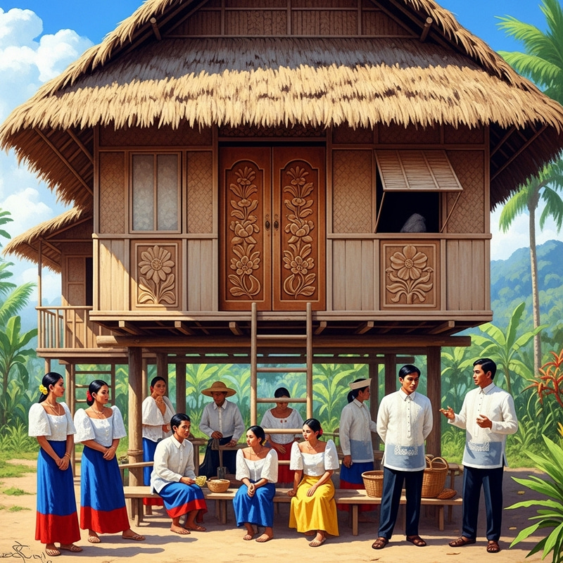 Bahay Kubo Portrait Art with Filipino Culture Bahay Kubo Portrait Art with Filipino Culture