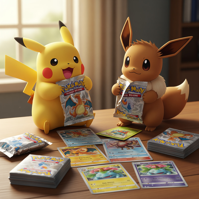 Pikachu and Eevee Unboxing Pokemon Cards