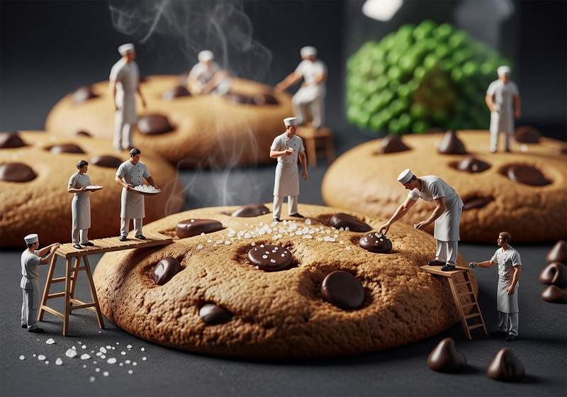 Giant Protein Chocolate Chip Cookies | Macro Photography