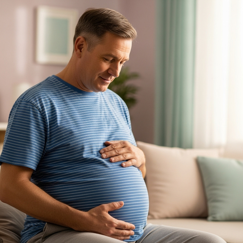 Man with a Big Pregnant Belly Man with a Big Pregnant Belly