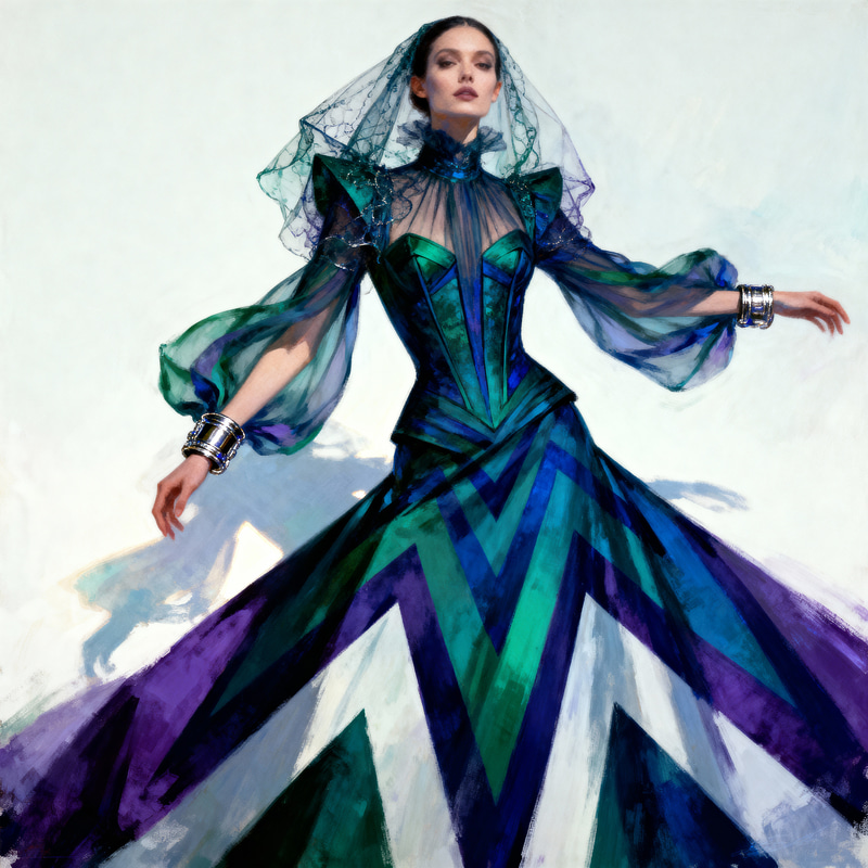 Avant-Garde Bracelet Dress in Jewel Tones Avant-Garde Bracelet Dress in Jewel Tones