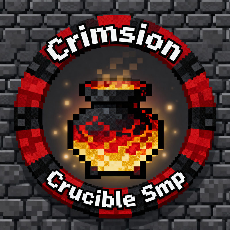 Crimsion Crucible SMP: Minecraft Pixel Art Logo Crimsion Crucible SMP: Minecraft Pixel Art Logo