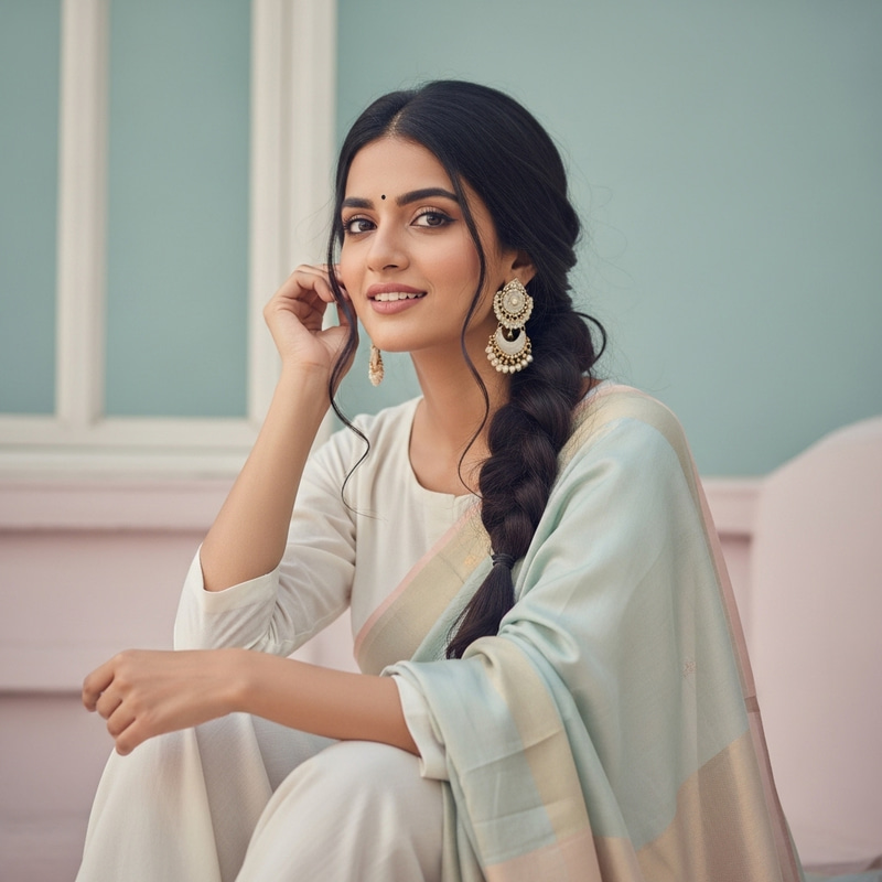 Elegant South Asian Woman in Stylish Attire Elegant South Asian Woman in Stylish Attire