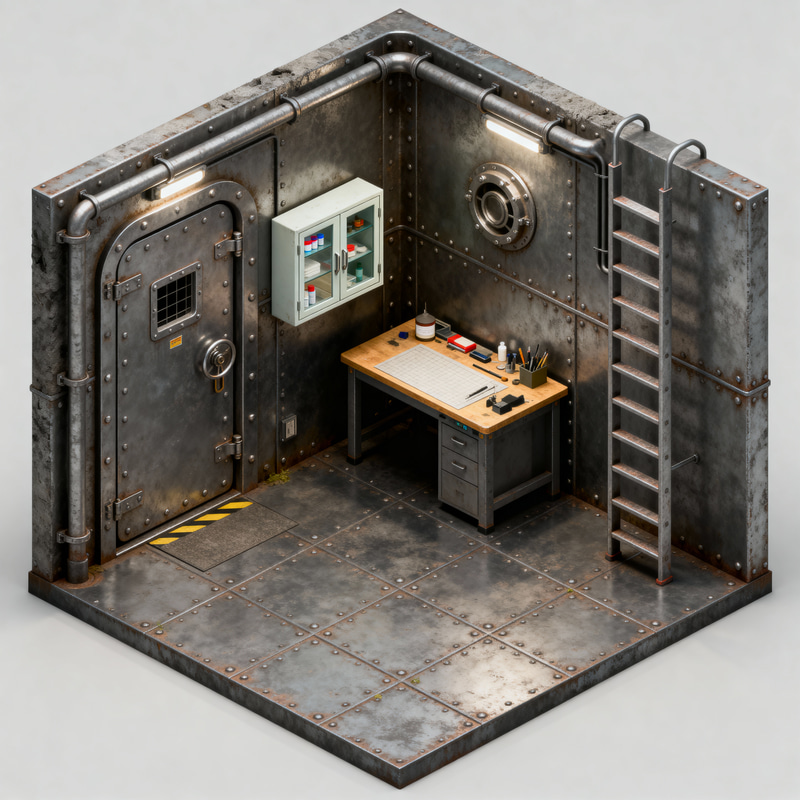 Isometric Subterrain Bunker Design Isometric Subterrain Bunker Design