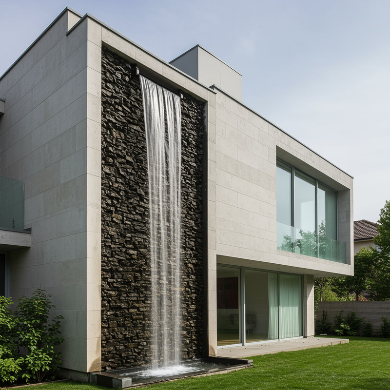 Modern Home Facade with Stylish Overhangs Modern Home Facade with Stylish Overhangs