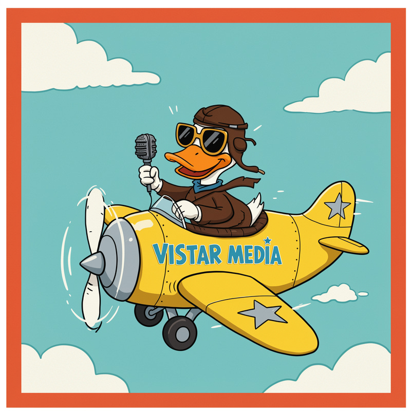 Duck Pilot in a Cartoon Plane | Vistar Media Duck Pilot in a Cartoon Plane | Vistar Media