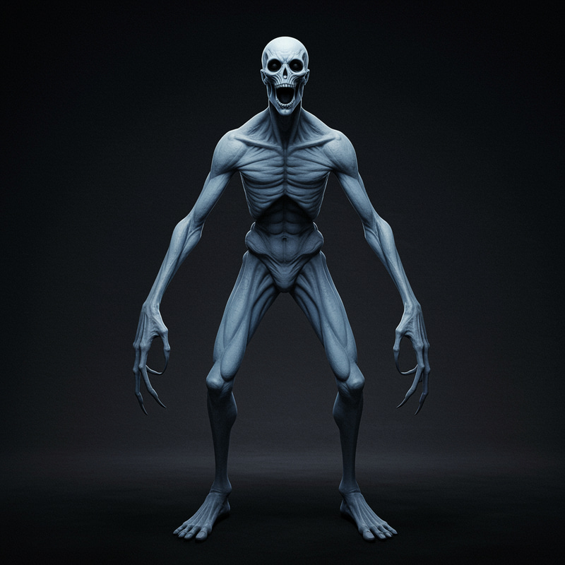 Mysterious 6ft Creature: Pale Blue Horror Mysterious 6ft Creature: Pale Blue Horror