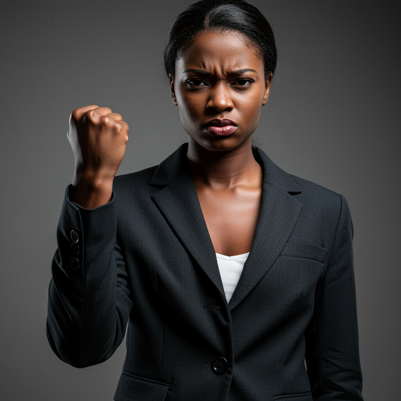 Empowered Black Woman in Business Suit Empowered Black Woman in Business Suit