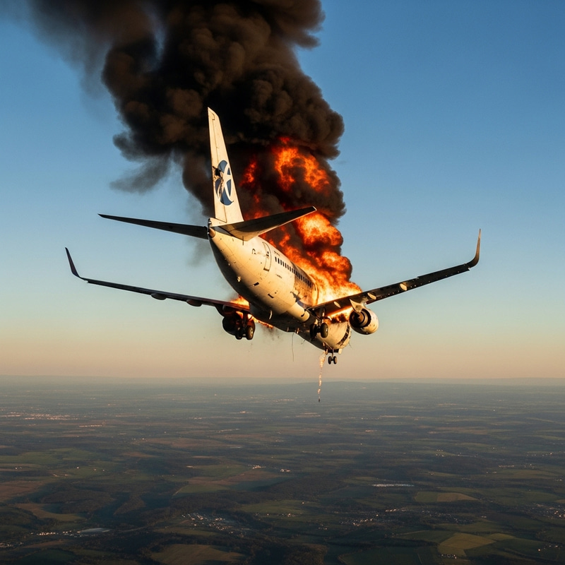 AI-Generated Image of a Burning Airplane AI-Generated Image of a Burning Airplane