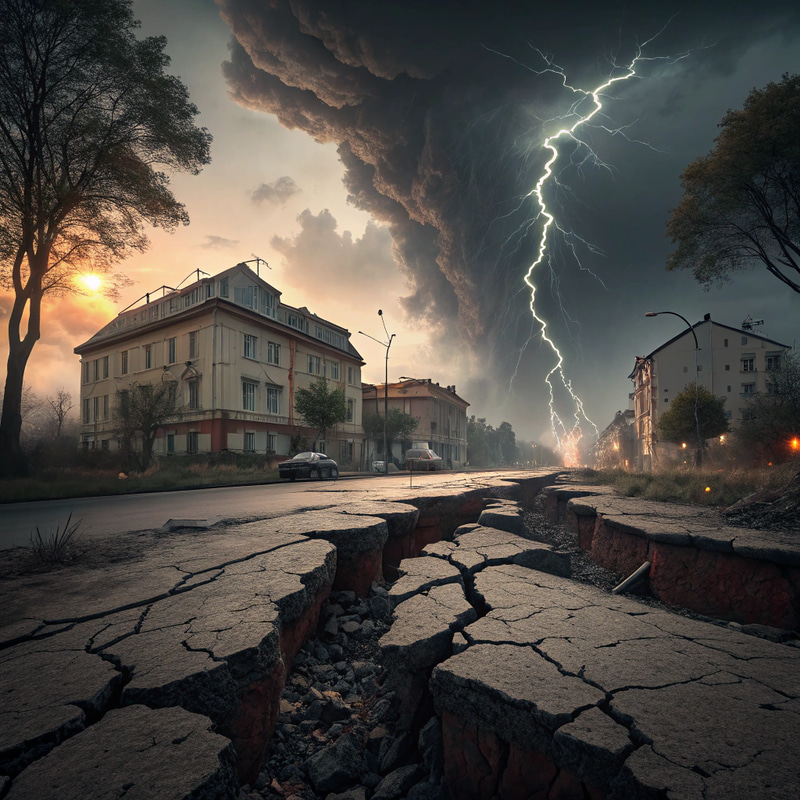 Major Earthquake: Earth Cracking and Splitting