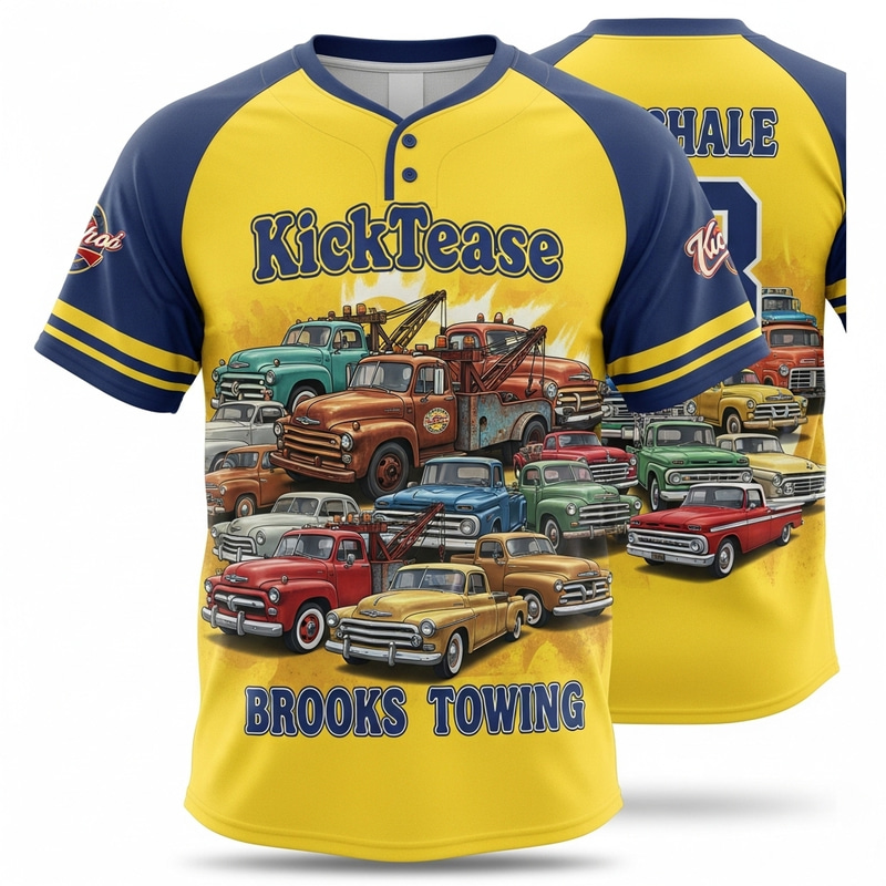 KickTease Kickball Jersey with Classic Trucks KickTease Kickball Jersey with Classic Trucks