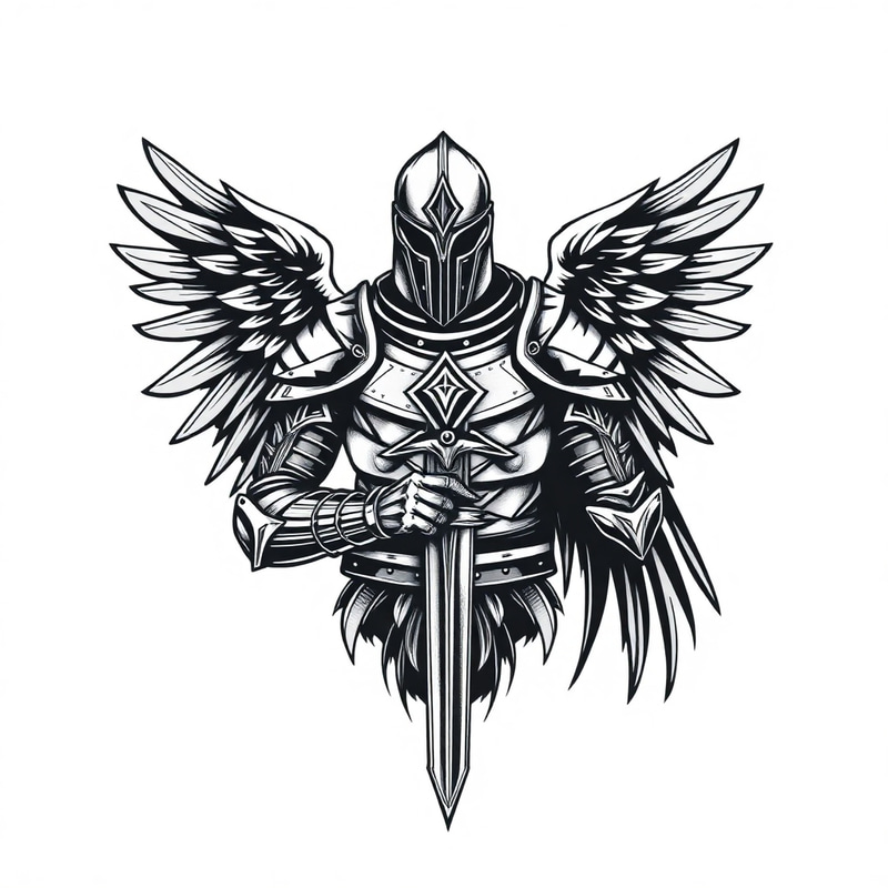 Men's Knight and Raven Tattoo Design Ideas Men's Knight and Raven Tattoo Design Ideas