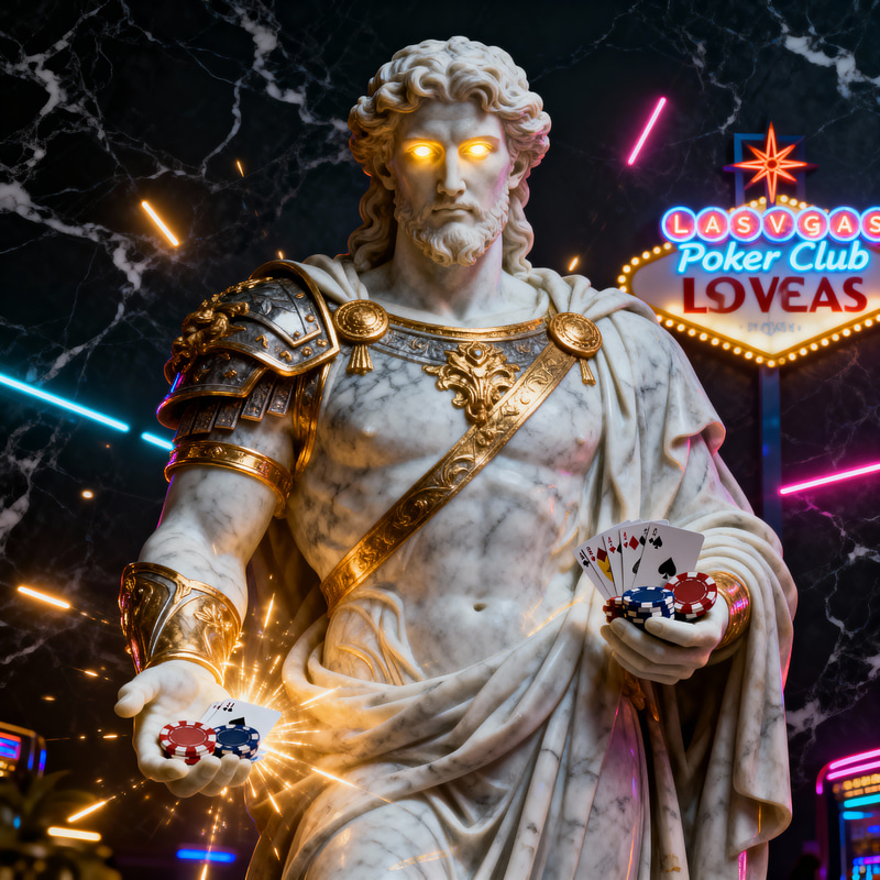 Epic Las Vegas Poker Club Statue Illustration Epic Las Vegas Poker Club Statue Illustration