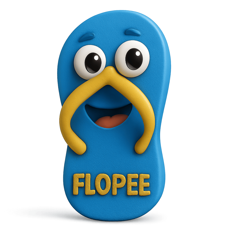 3D Cartoon Style FLOPEE Mascot Design 3D Cartoon Style FLOPEE Mascot Design