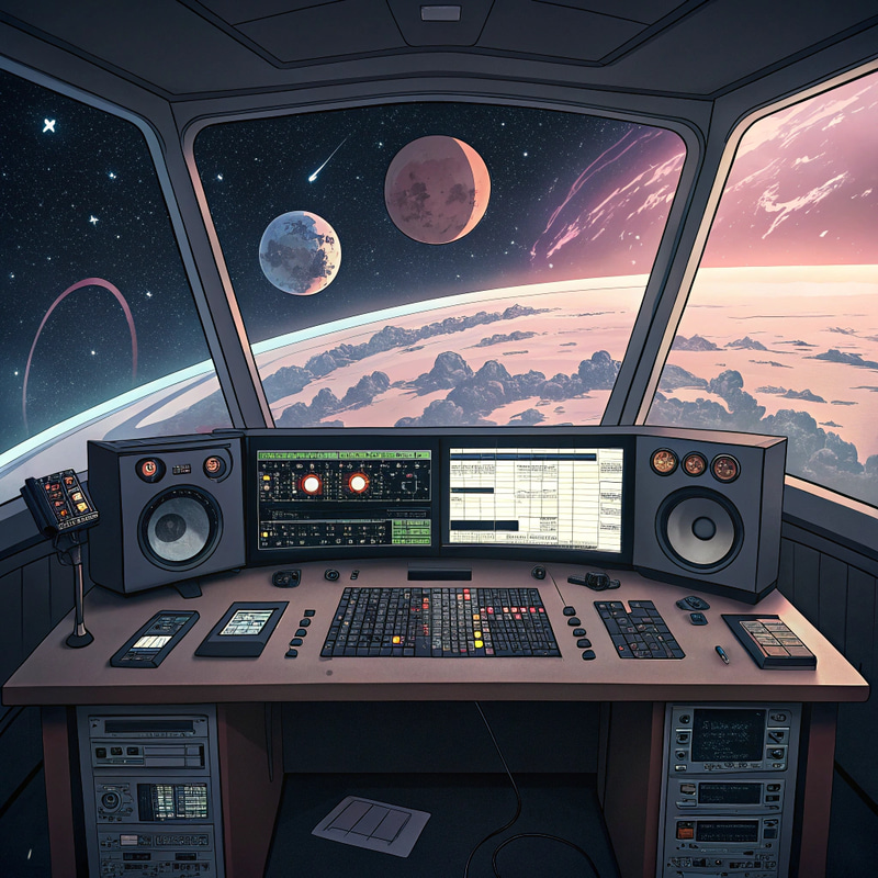 Anime Video Editor's Desk in Space – Banner Image Anime Video Editor's Desk in Space – Banner Image