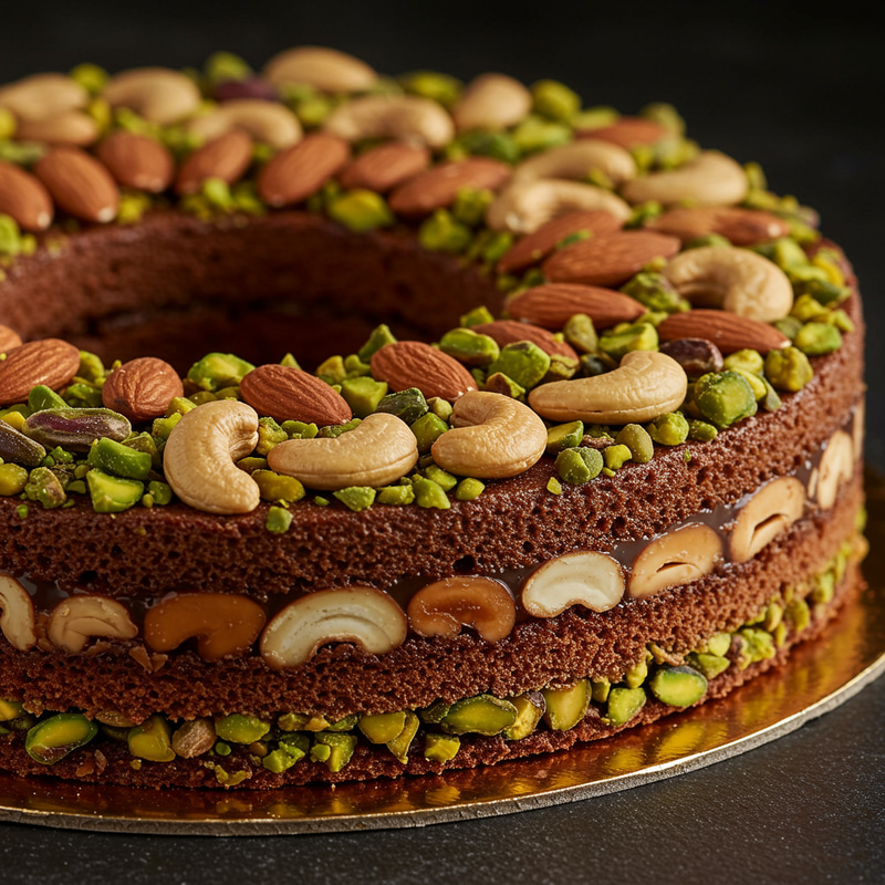 Luxurious Chocolate Cake with Nuts and Textures Luxurious Chocolate Cake with Nuts and Textures