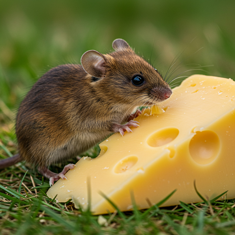 Cute Mouse Eating Cheese: A Whimsical Moment Cute Mouse Eating Cheese: A Whimsical Moment