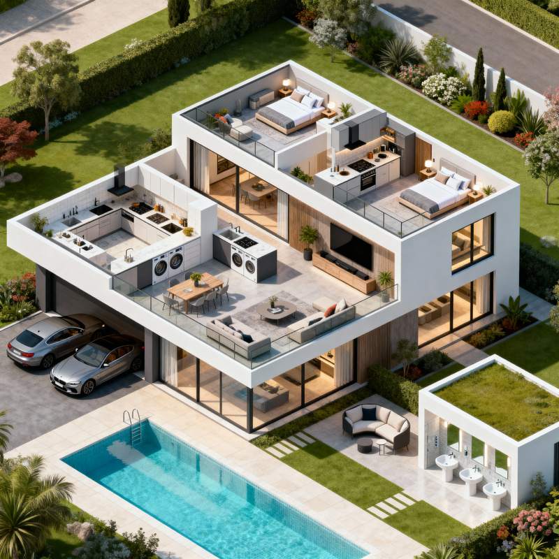 Modern Two-Story House Floorplan Design