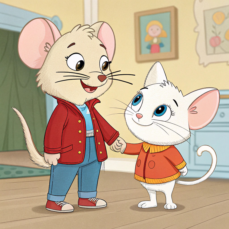 Thea Stilton Holds Hands with Miss Kitty Thea Stilton Holds Hands with Miss Kitty