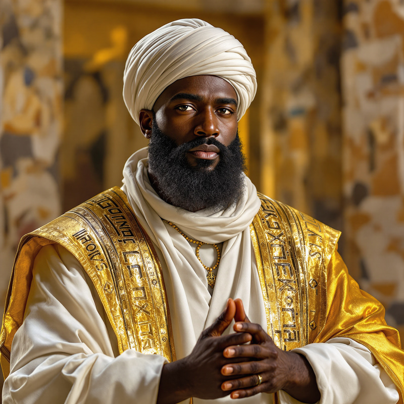 Ancient Black High Priest in Jerusalem Temple