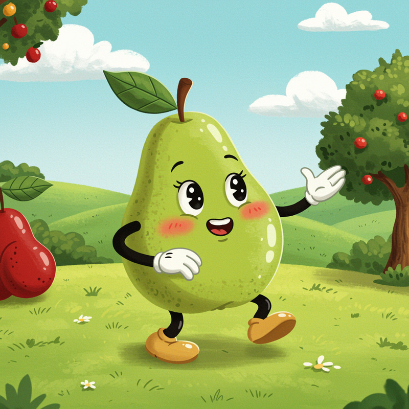 Animated Disney-Style Pear Design