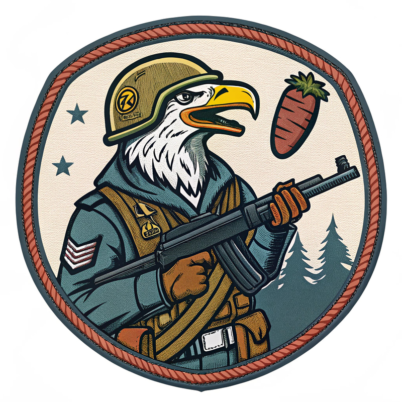 Military Eagle Patch with Weapon & Sausage Military Eagle Patch with Weapon & Sausage