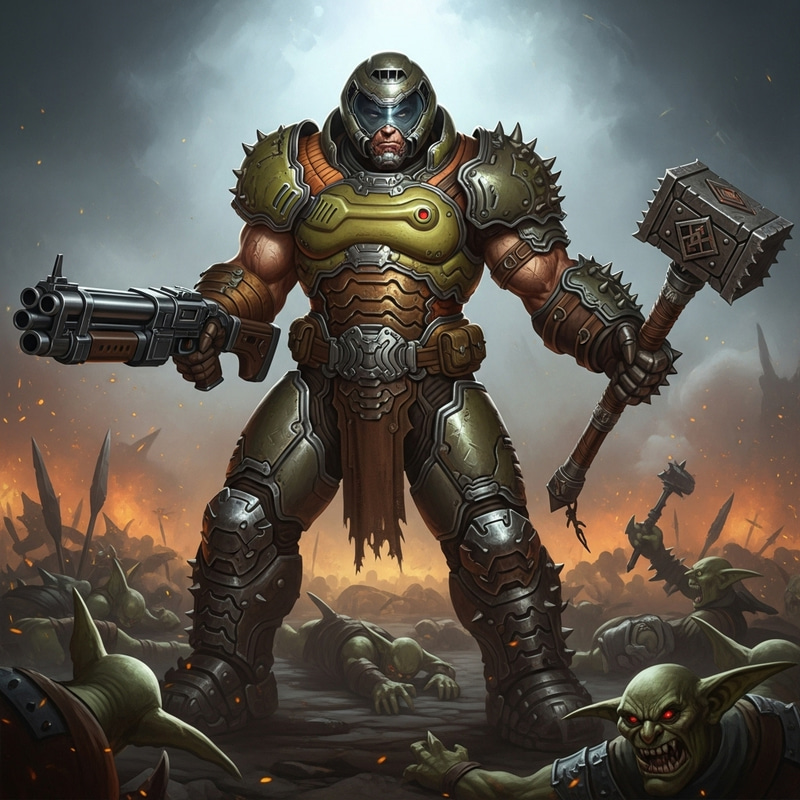 Doom Slayer and Goblin Slayer Fusion Art Doom Slayer and Goblin Slayer Fusion Art