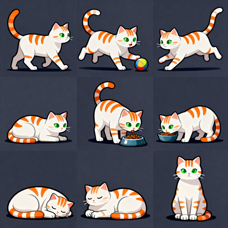 Cat Spritesheet: Walk, Play, Run & More Animations Cat Spritesheet: Walk, Play, Run & More Animations