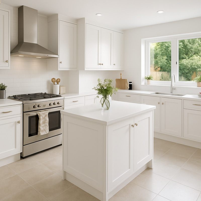 Bright Kitchen Restyle with Center Unit Bright Kitchen Restyle with Center Unit